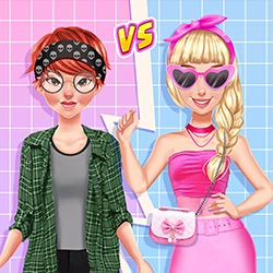 Jogos de Meninas - Jogar Fashion Battle Girly Vs Tomboy, jogo de